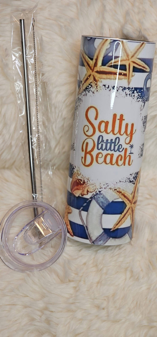 Salty Little Beach 20 Oz Tumbler - Busy Housesteaders Boutique 