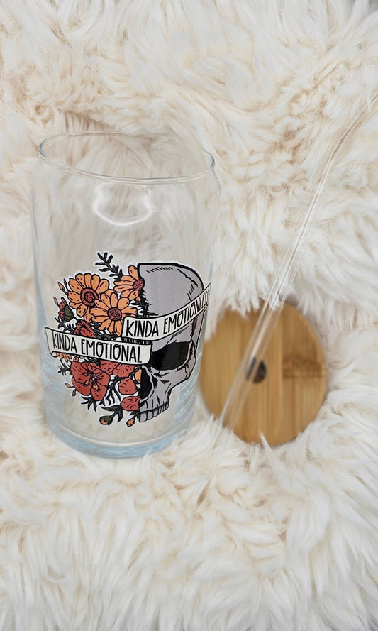 Kinda Emotional 16 oz Glass Can - Busy Housesteaders Boutique 