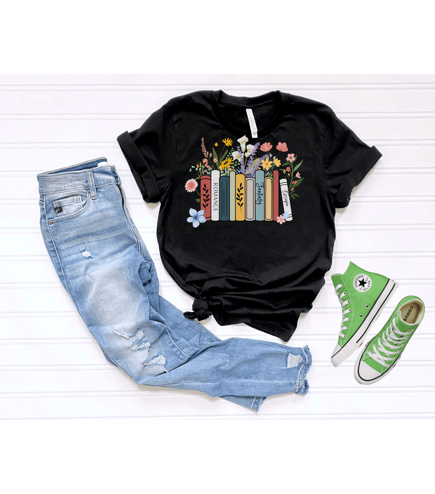 Boho Cottage core Book Tee - Busy Housesteaders Boutique 