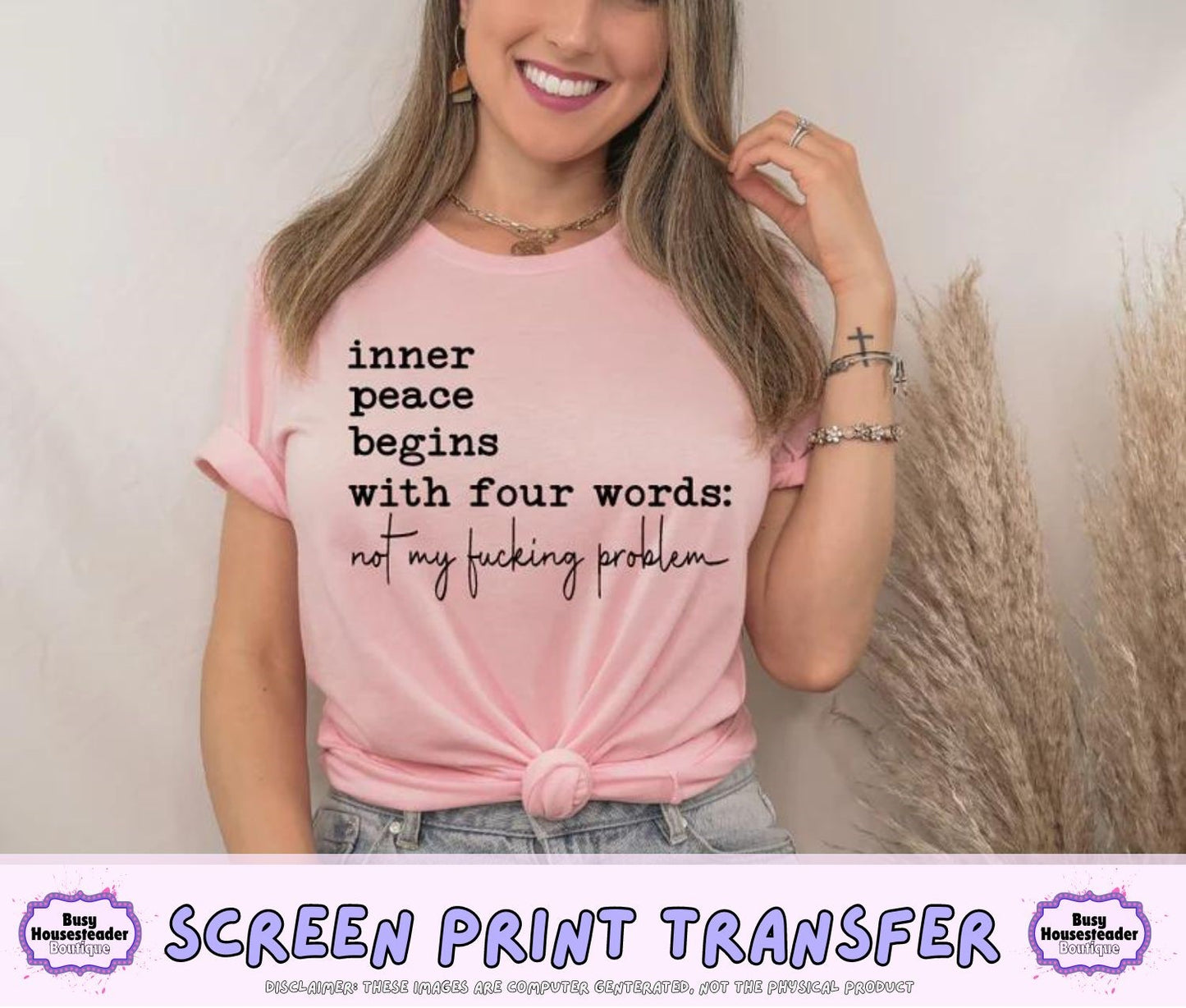 Inner Peace Single Color Screen Print Transfer