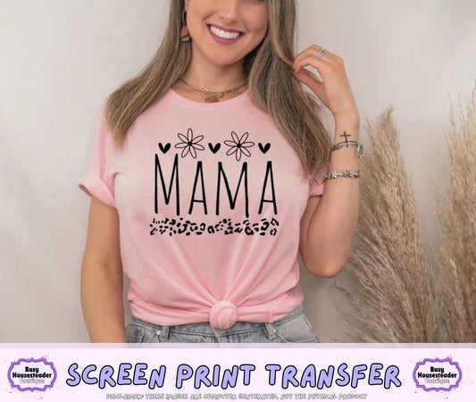 Mama Cheetah Single Color Screen Print Transfer