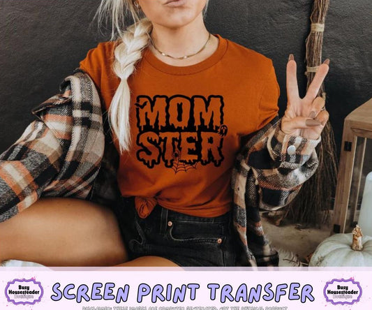 Momster Single Color Screen Print Transfer